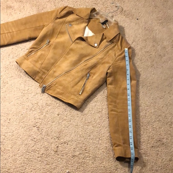 Moto faux suede leather biker jacket sz 2 like new - Picture 5 of 10